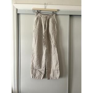 Reformation Oatmeal Linen High Waist Trousers